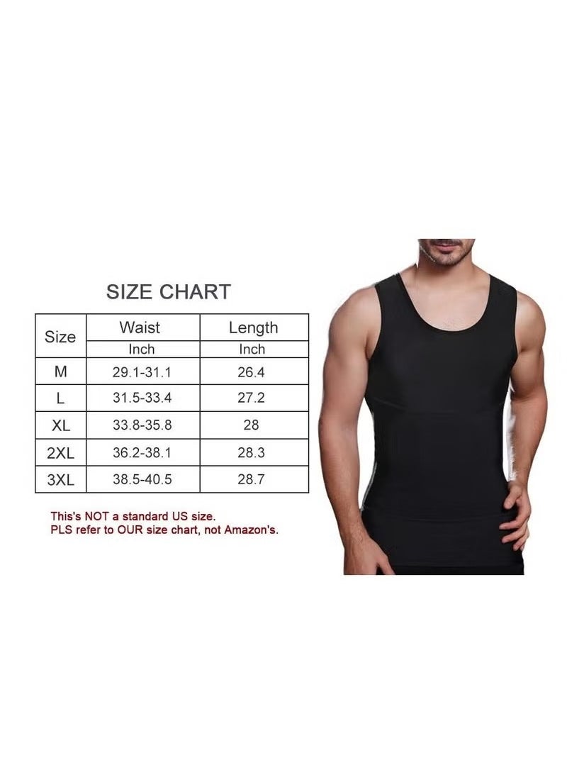 Bukela Mens Slimming Body Shaper Vest Gynecomastia Compression Shirts Tummy Control Undershirts - Change in Seconds  - Image 3
