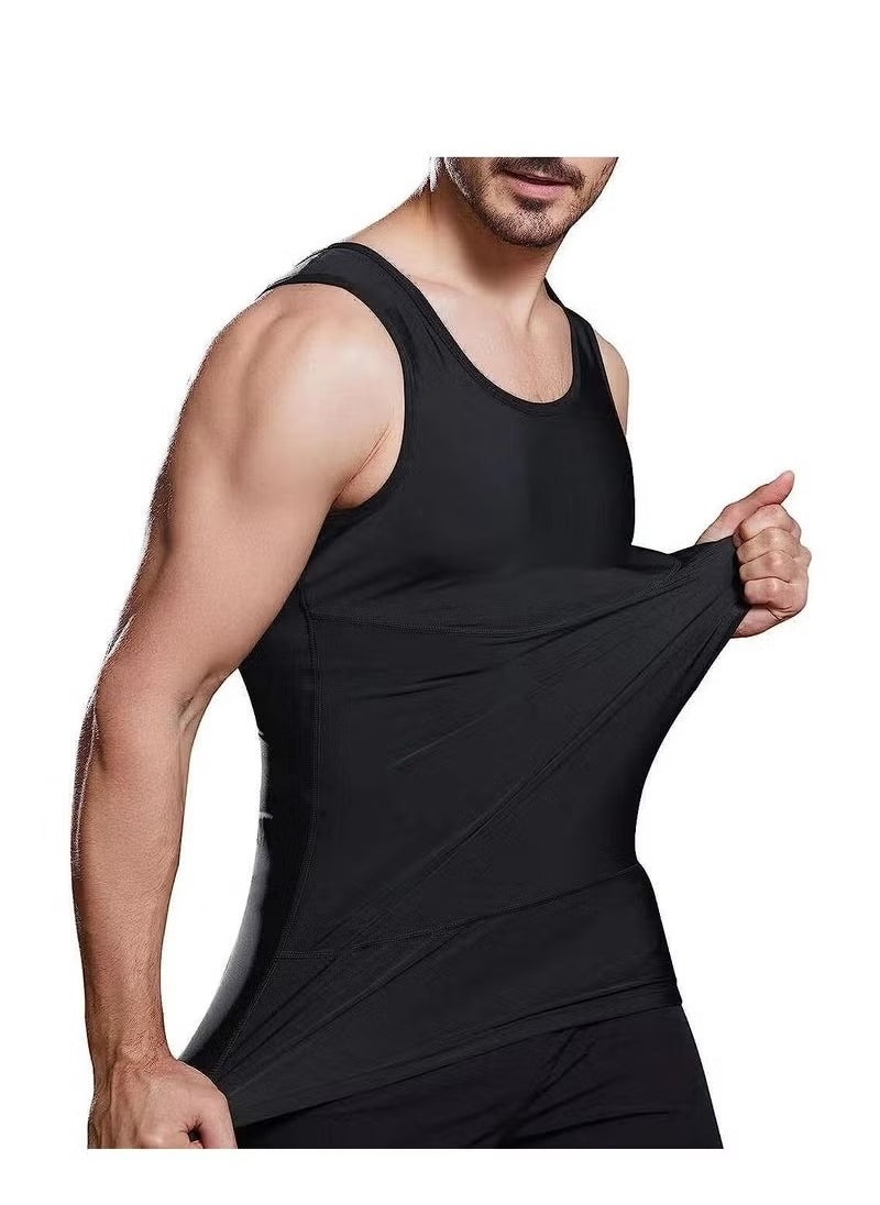Bukela Mens Slimming Body Shaper Vest Gynecomastia Compression Shirts Tummy Control Undershirts - Change in Seconds  - Image 2