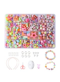 Zibuyu Zibuyu® DIY Jewellery Making Kit for Girls, Bracelet Beads Kit for Kids with Storage Case, 24-Grid Colorful Beads for Bracelet Making Kit Friendship Bracelet Art and Craft Kit Birthday Gift for Girls  - Image 1