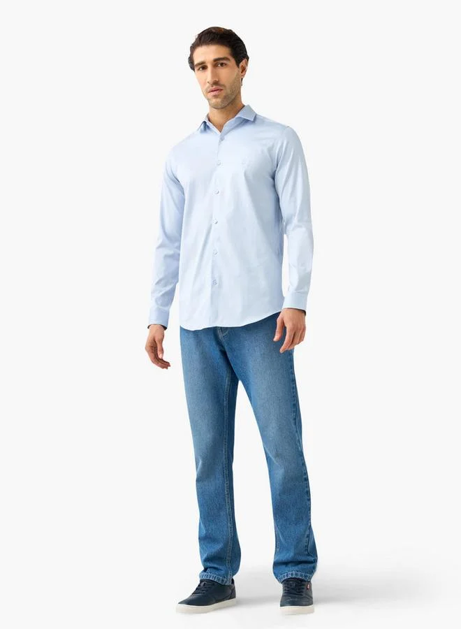 إمبيرور قميص مطرز بياقة عادية وأكمام طويلة من إمبرور