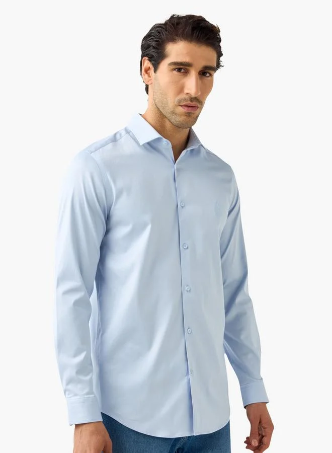 Emperor Embroidered Shirt with Collar and Long Sleeves