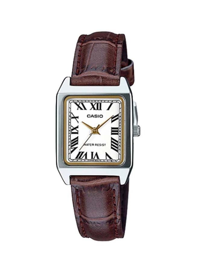 CASIO Casio LTP-V007L-7B2UDF Women's Leather Analog Wrist Watch, White - Image 1