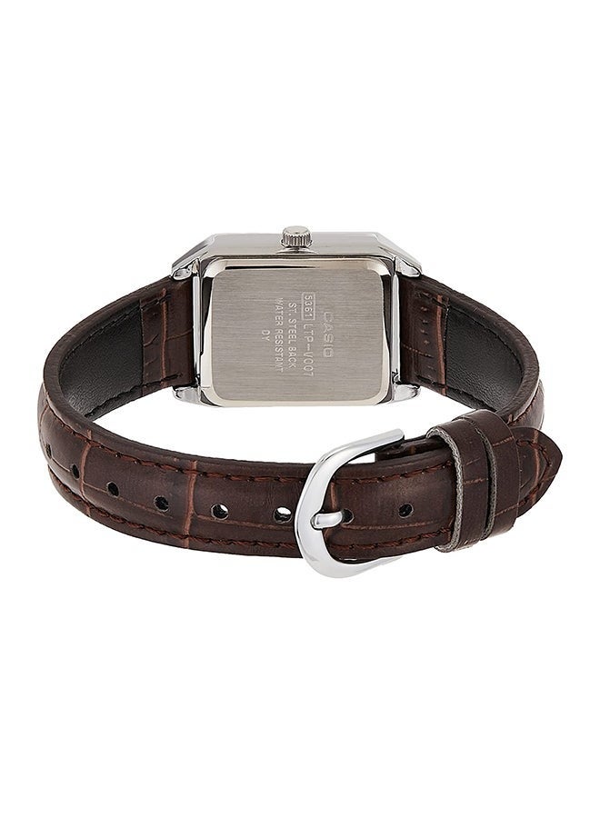 CASIO Casio LTP-V007L-7B2UDF Women's Leather Analog Wrist Watch, White - Image 2