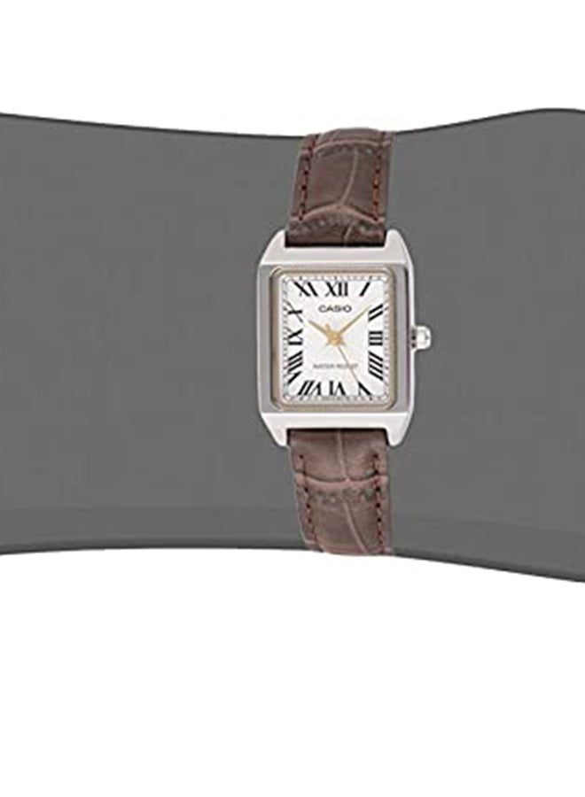 CASIO Casio LTP-V007L-7B2UDF Women's Leather Analog Wrist Watch, White - Image 4