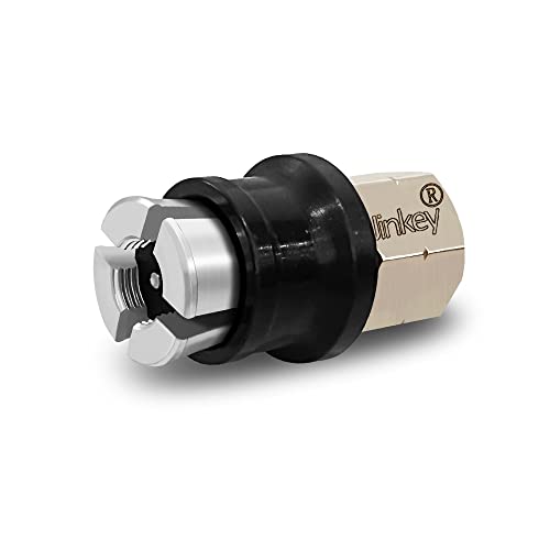 JINKEY Lock On Air Chuck for Schrader Valve, 1/4" FNPT Heavy Duty Brass Close Flow Straight Locking Tire Chuck Quick Release Air Chuck for Pressure Gauge Tire Inflator Compressor Accessories - Image 1