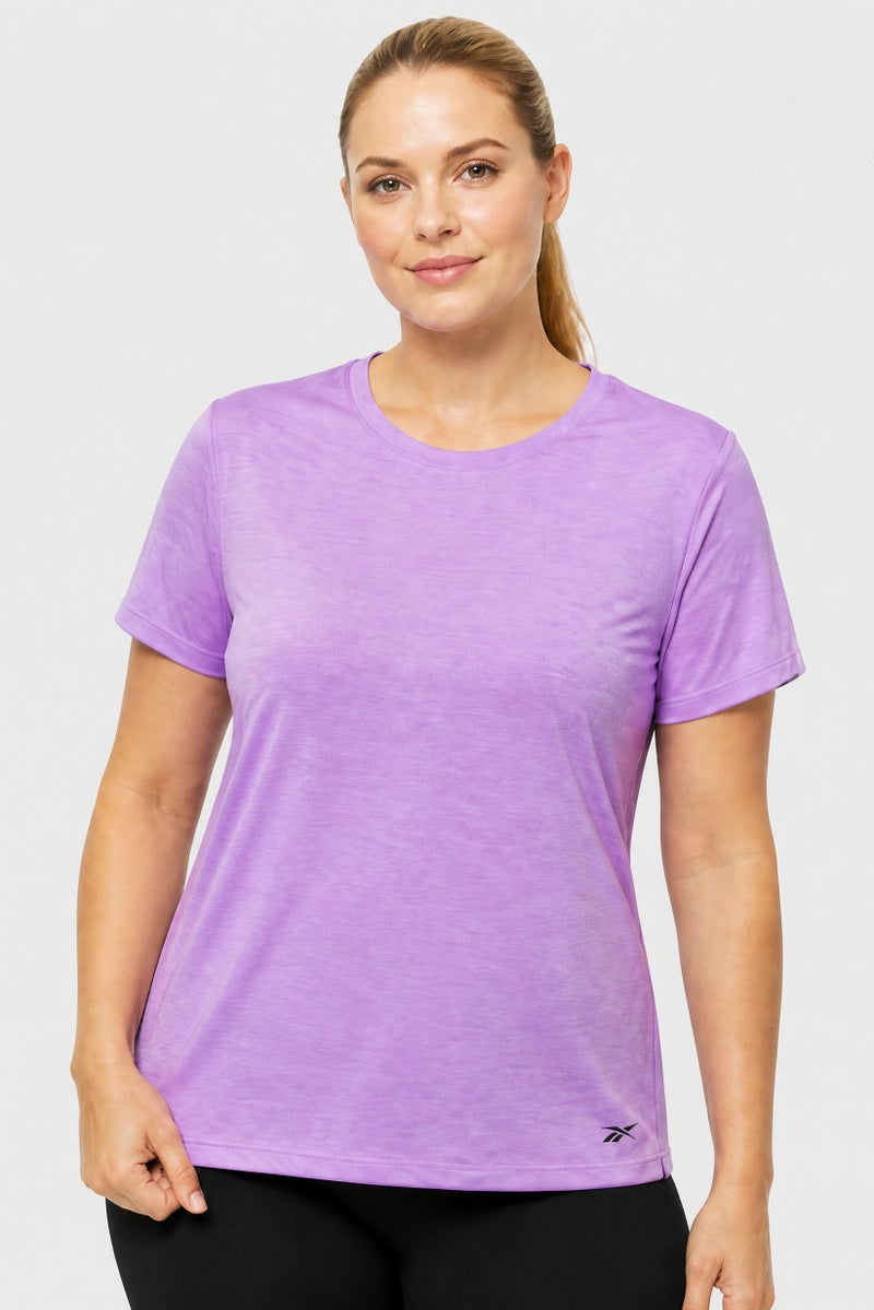 Reebok Women Sportswear Fit Short Sleeve Training T-Shirt, Purple - Image 1