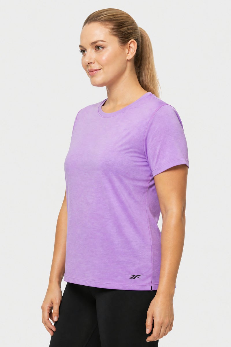 Reebok Women Sportswear Fit Short Sleeve Training T-Shirt, Purple - Image 5