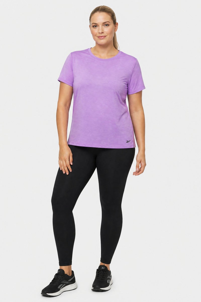 Reebok Women Sportswear Fit Short Sleeve Training T-Shirt, Purple - Image 4