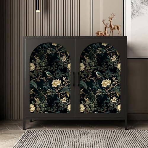 Nukofal Dark Floral Peel and Stick Wallpaper Vintage Floral Contact Paper 16.9inchx118.1inch Flowers Bird Wallpaper Peel and Stick Boho Leaf Self Adhesive Removable for Bathroom Wall Paper Decor - Image 3
