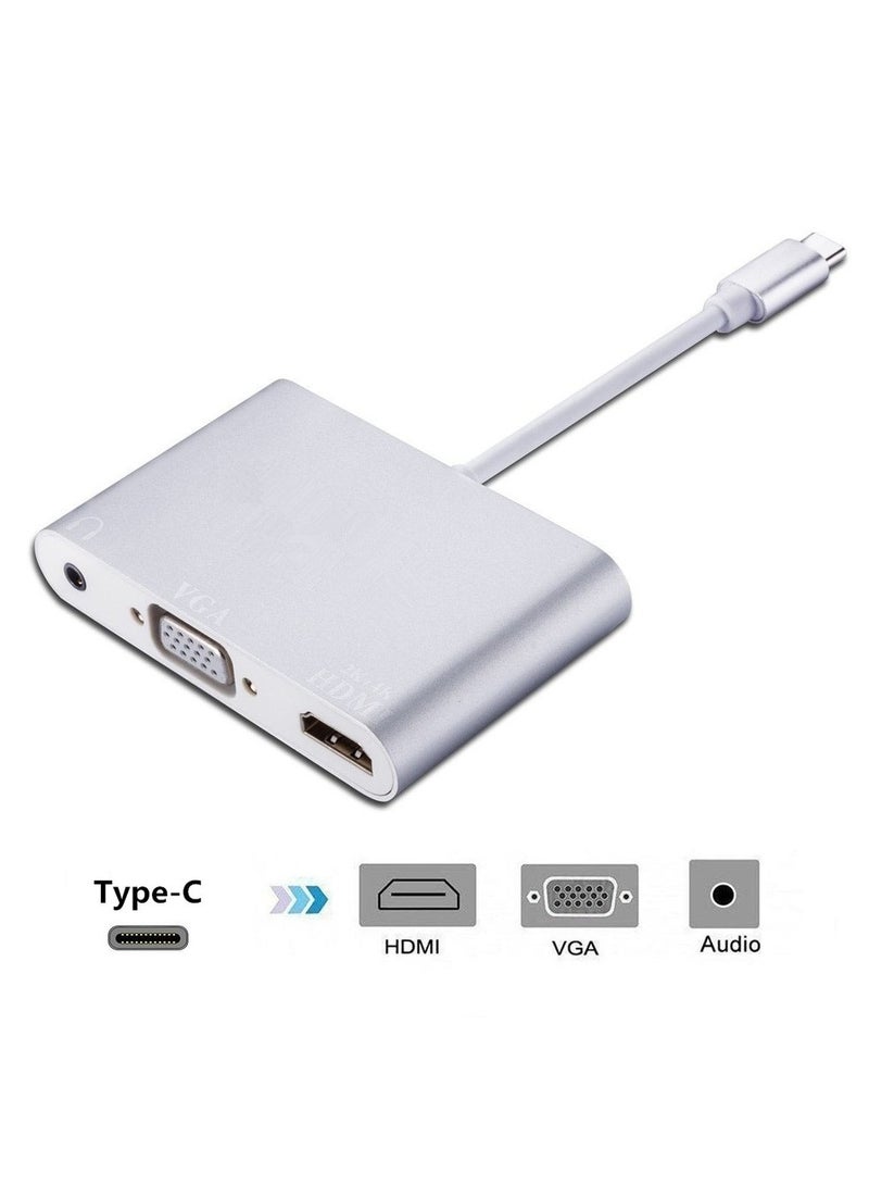 Keendex KX2447 type- C to HDMI Multiport Adapter to USB (PD) HDMI 4K, VGA, 3.5mm AUX audio output and USB-C for phones and laptops - Image 3