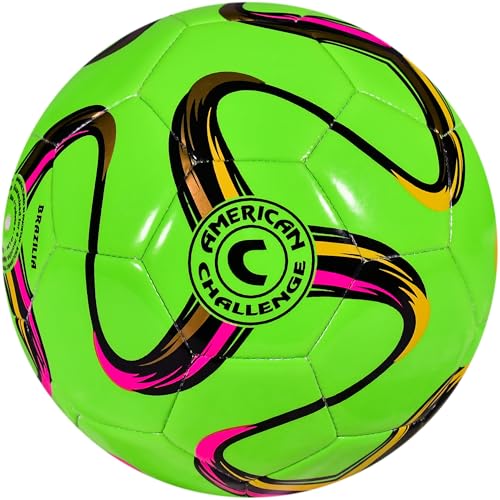 American Challenge Brasilia Soccer Ball – Professional Training Soccer Ball for Grass Fields – Durable TPU Machine Stitched Soccer Balls – Sizes 2, 3, 4 & 5 – Outdoor Practice & Match Play - Image 1