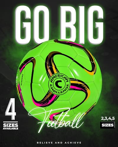 American Challenge Brasilia Soccer Ball – Professional Training Soccer Ball for Grass Fields – Durable TPU Machine Stitched Soccer Balls – Sizes 2, 3, 4 & 5 – Outdoor Practice & Match Play - Image 4
