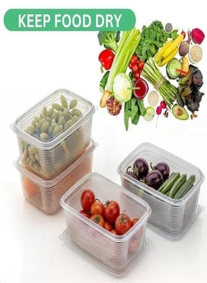 SORATH BPA-Free Plastic Food Storage Containers with Lids Stackable Airtight Boxes for Fridge & Freezer Reusable Organizer Bins for Fruits, Vegetables, Meal Prep & Leftovers (6) - Image 4