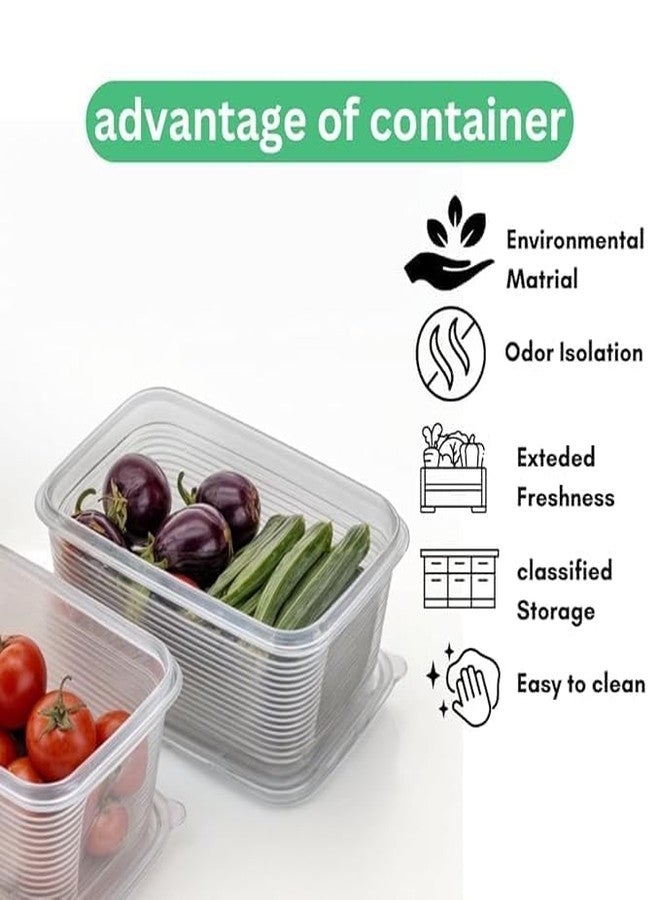 SORATH BPA-Free Plastic Food Storage Containers with Lids Stackable Airtight Boxes for Fridge & Freezer Reusable Organizer Bins for Fruits, Vegetables, Meal Prep & Leftovers (6) - Image 3