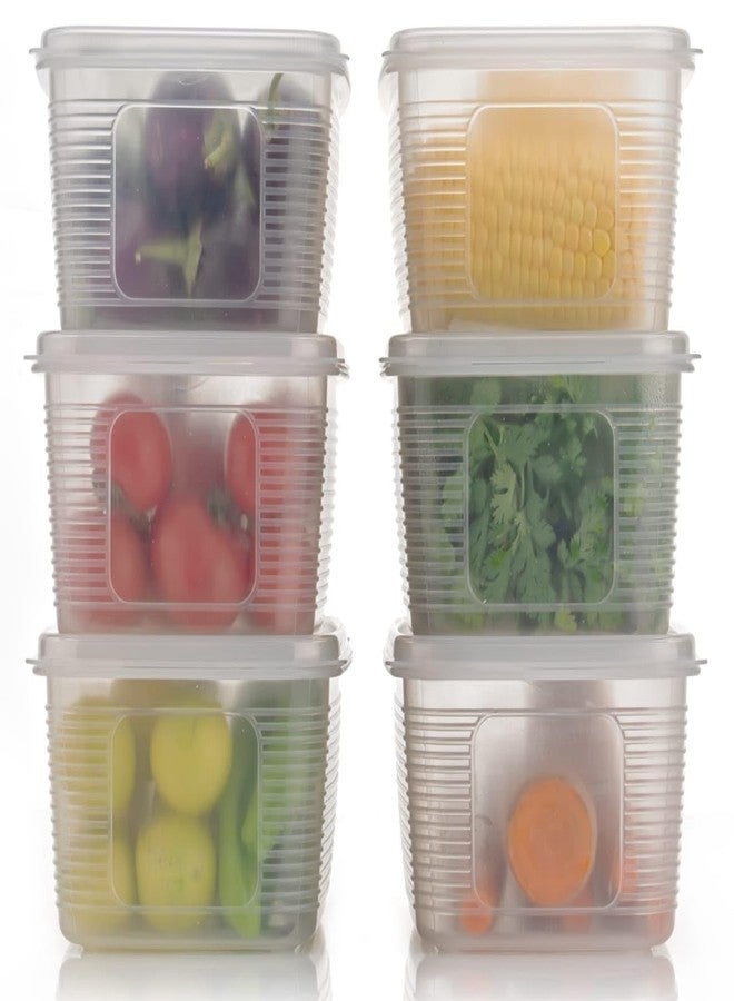 SORATH BPA-Free Plastic Food Storage Containers with Lids Stackable Airtight Boxes for Fridge & Freezer Reusable Organizer Bins for Fruits, Vegetables, Meal Prep & Leftovers (6) - Image 1