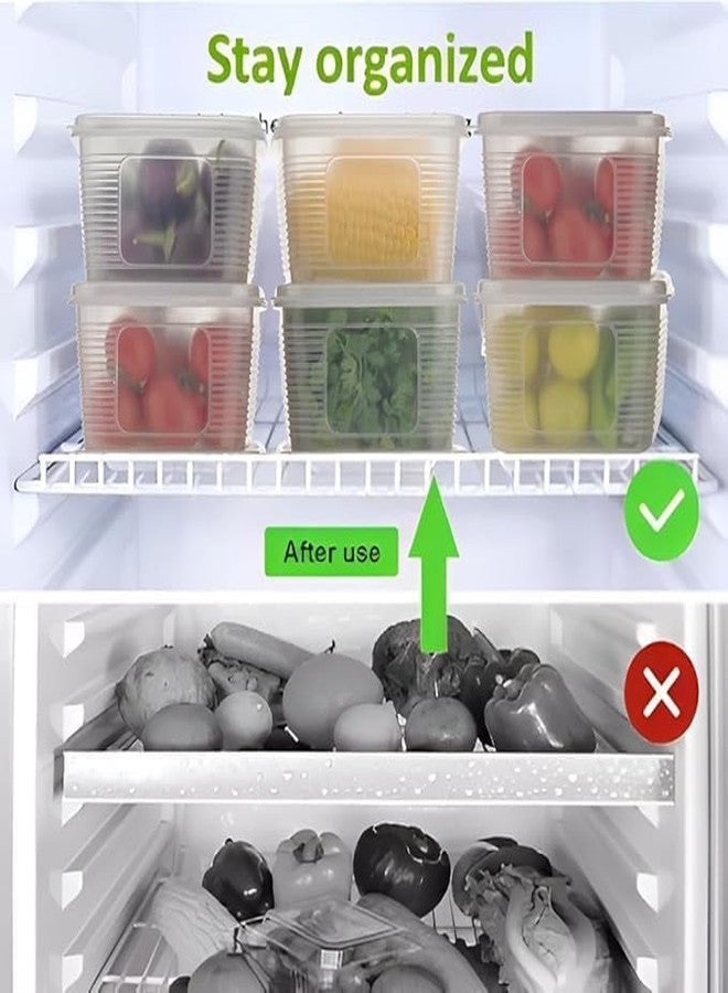 SORATH BPA-Free Plastic Food Storage Containers with Lids Stackable Airtight Boxes for Fridge & Freezer Reusable Organizer Bins for Fruits, Vegetables, Meal Prep & Leftovers (6) - Image 5