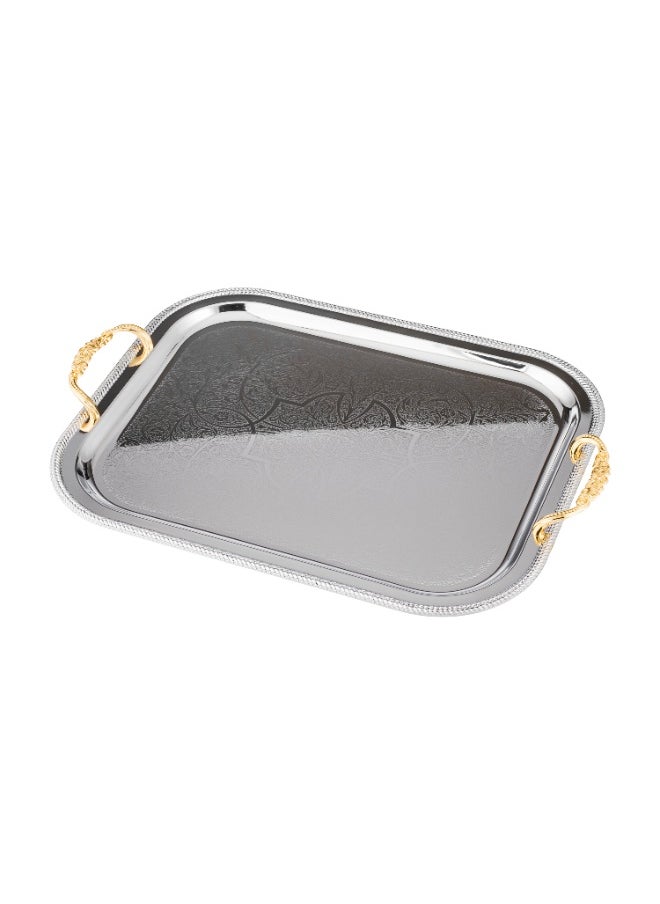 Metal tray set of 3 pieces in different sizes with high-quality metal with 3 pieces to welcome and add beauty and a touch to the presentation