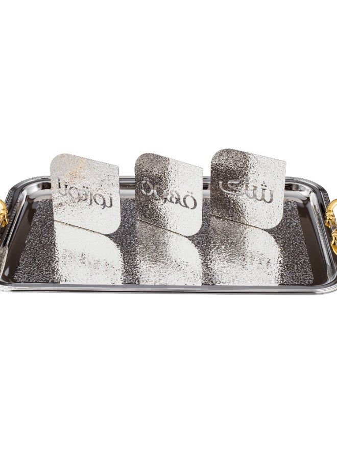 Metal tray set of 3 pieces in different sizes with high-quality metal with 3 pieces to welcome and add beauty and a touch to the presentation