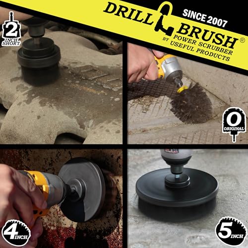 Drillbrush BBQ Grill Cleaning Kit - Safe Nylon Grill Brush | Drill Brush Set - Ultra Stiff Power Scrubber Attachments for Loose Paint, De-Scaling Rust and Graffiti Removal on Stone, Brick and Masonry - Image 2