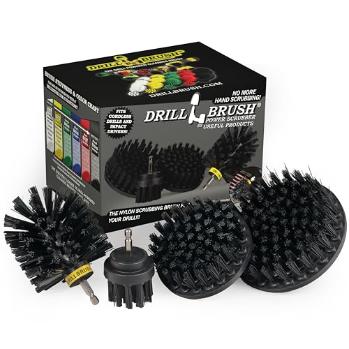 Drillbrush BBQ Grill Cleaning Kit - Safe Nylon Grill Brush | Drill Brush Set - Ultra Stiff Power Scrubber Attachments for Loose Paint, De-Scaling Rust and Graffiti Removal on Stone, Brick and Masonry - Image 1