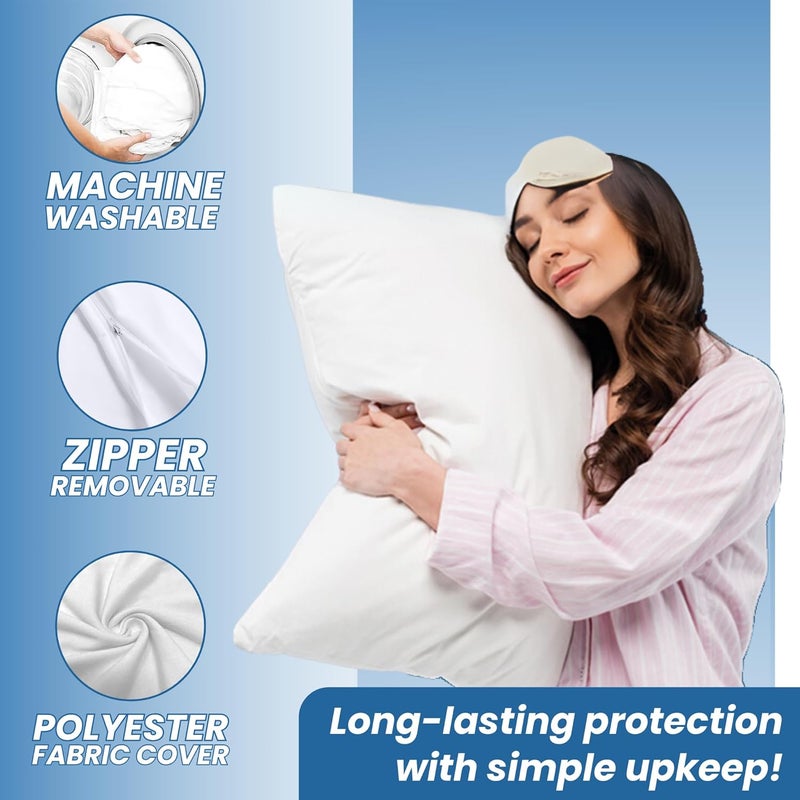 OSBED 100% Waterproof Pillow Protectors - Pack of 6 Bed Bug & Dust Proof Polyester Pillowcases (20" X 36") - Image 5
