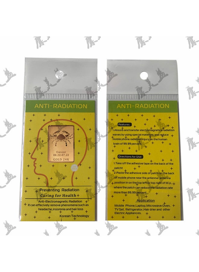 Supplies 24k Square Constellation Radiation Mobile Phone Stickers Virgo Anion Energy Metal Stickers-Color:Sagittarius - Image 4