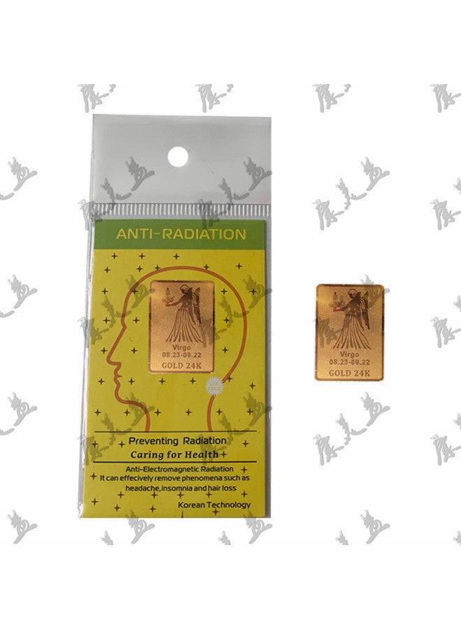 Supplies 24k Square Constellation Radiation Mobile Phone Stickers Virgo Anion Energy Metal Stickers-Color:Sagittarius - Image 2