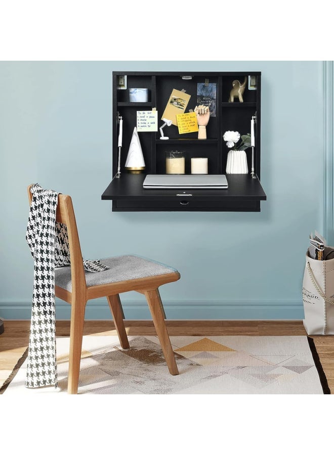 Retro 60 cm Wall Desk - Black - Image 2