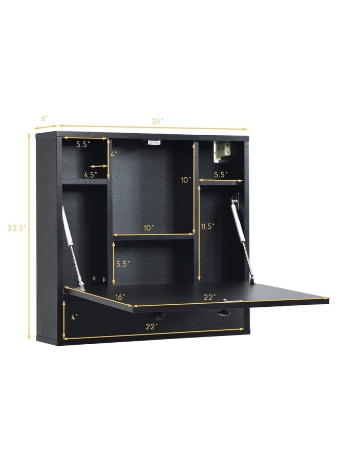 Retro 60 cm Wall Desk - Black - Image 3