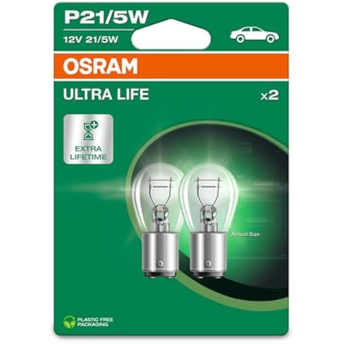 أوسرام مصابيح إشارة هالوجين Ultra Life P215W عبوة مزدوجة من 2 لمبة - Image 1