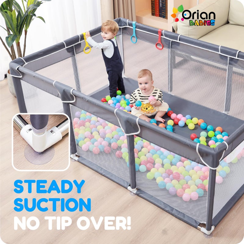 Orian Playpen 50x74 Large Play Yard for Babies and Toddlers, Indoor Outdoor Playpen, Sturdy Baby Play Pen with Mesh Sides, Safe Baby Fence Play Area, Assembly Required/Not Portable, with Storage Bag - Image 4