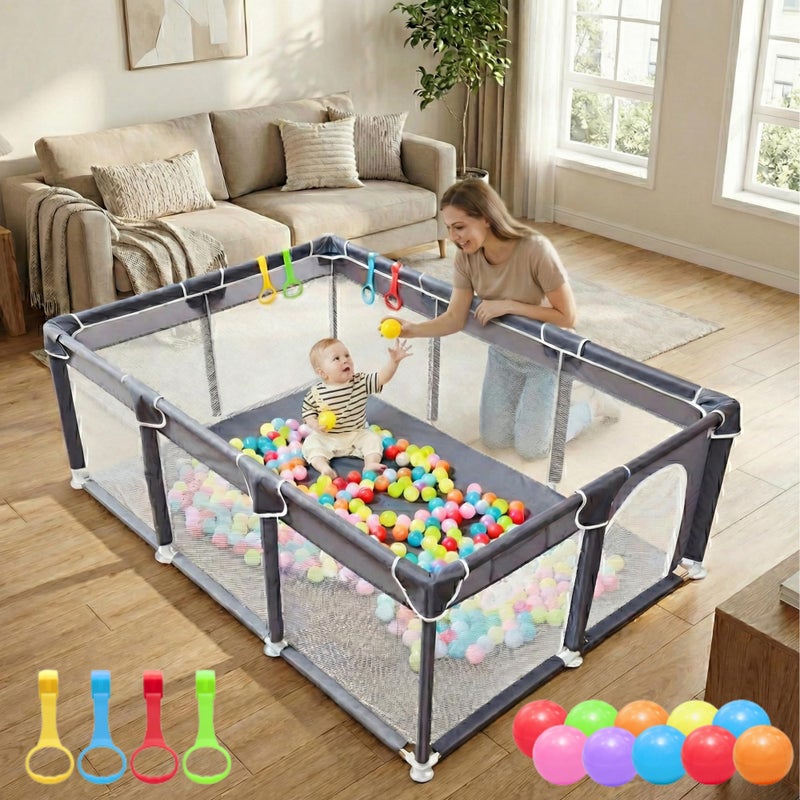 Orian Playpen 50x74 Large Play Yard for Babies and Toddlers, Indoor Outdoor Playpen, Sturdy Baby Play Pen with Mesh Sides, Safe Baby Fence Play Area, Assembly Required/Not Portable, with Storage Bag - Image 1