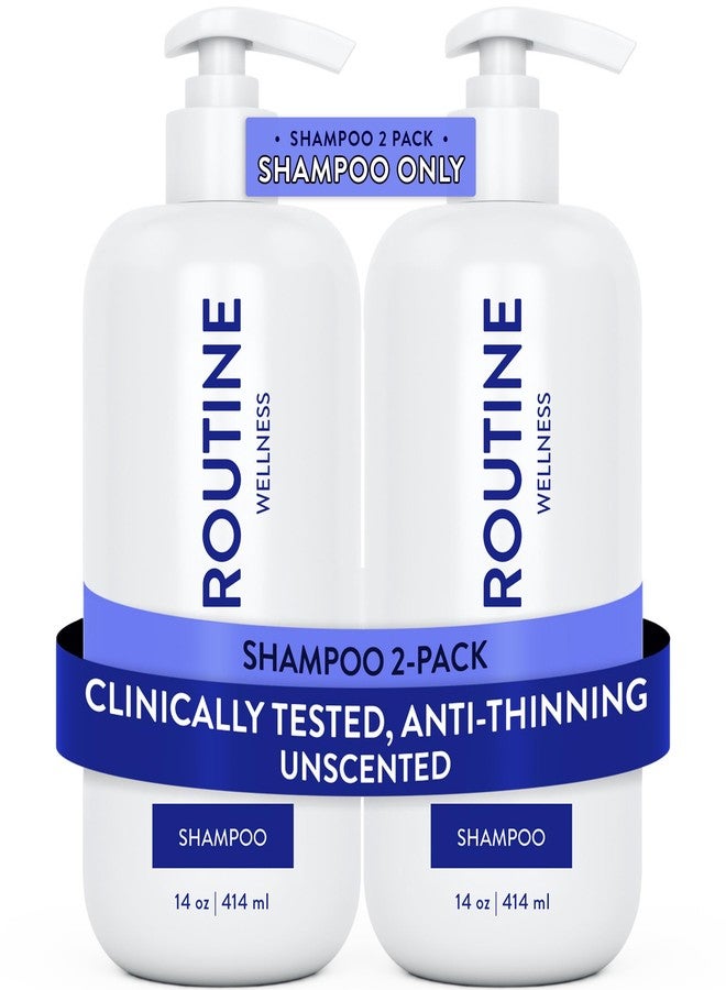 Routine Wellness Anti-Thinning Shampoo for Thinning Hair - Biotin DHT Blocker Women & Men - Color Safe Shampoo for Hair Loss & Healthy Hair - Unscented 14oz (Pack of 2) - Image 1