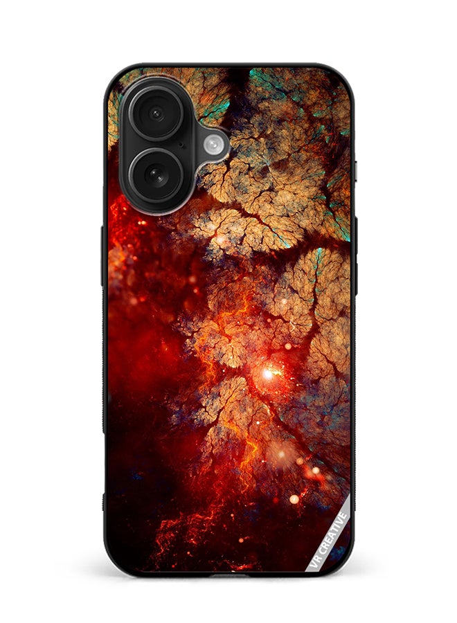 VR CREATIVE Protective Case Cover For Apple iPhone 16 Plus Abstract, Fractal, Shine, Bright Red Design Multicolour