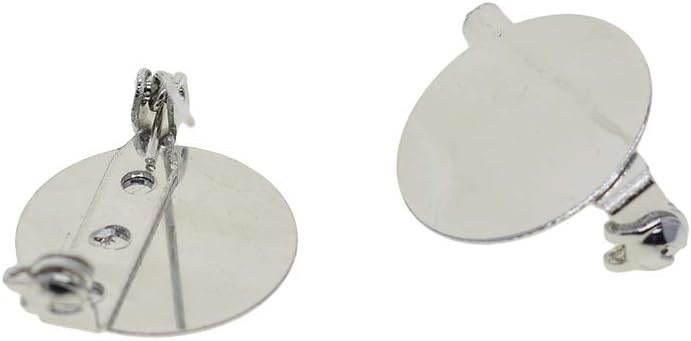 klarako 50Pcs Copper Brooch Clasps Pin Disk Base Bezel Blank Cabochon Trays Pad Backs Fit 20mm Cabochons for Badge, Corsage, Name Tags, Jewelry Making Crafts Mixed, as described - Image 5