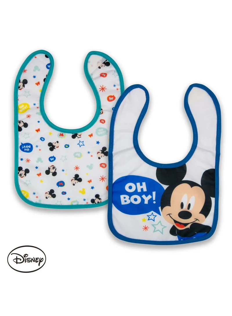 Disney Disney 2-Piece Mickey Printed Bib Set