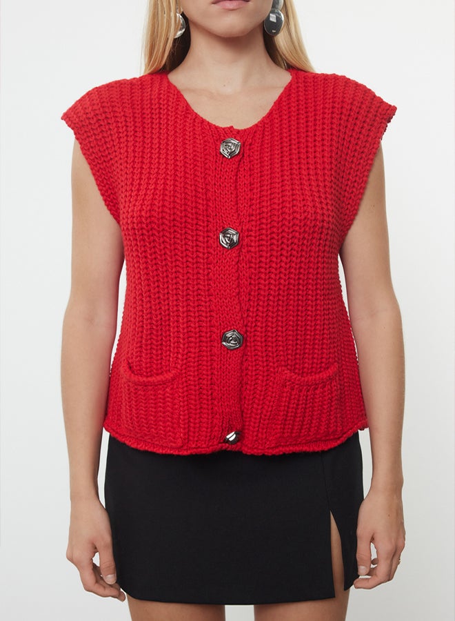 trendyol Red Crew Neck Fitted Vest TWOAW25YE00027 - Image 3