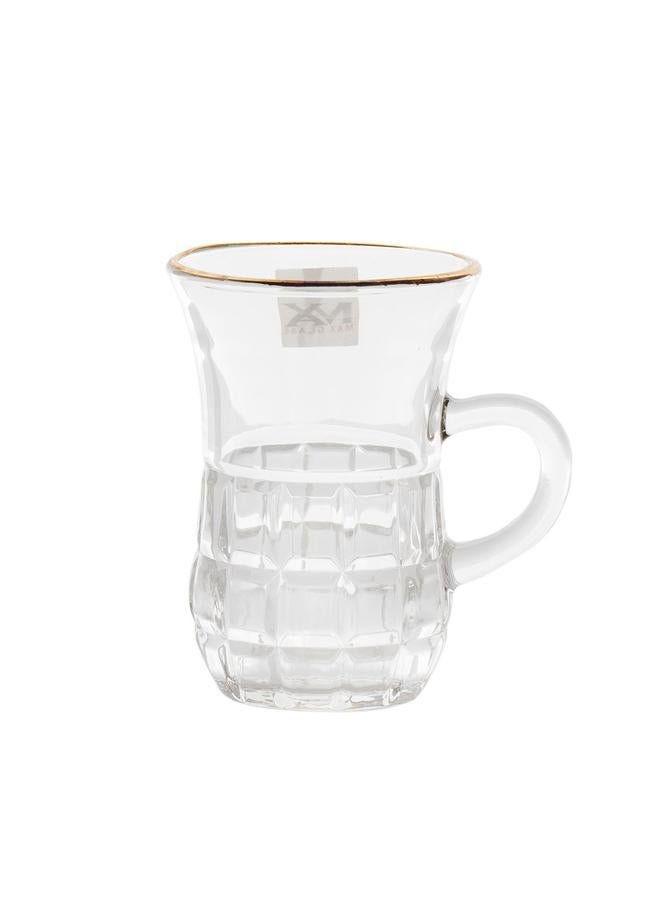 Alsaif Teapots With Glass Handle Golden Line 6 Pieces Clear - Image 2