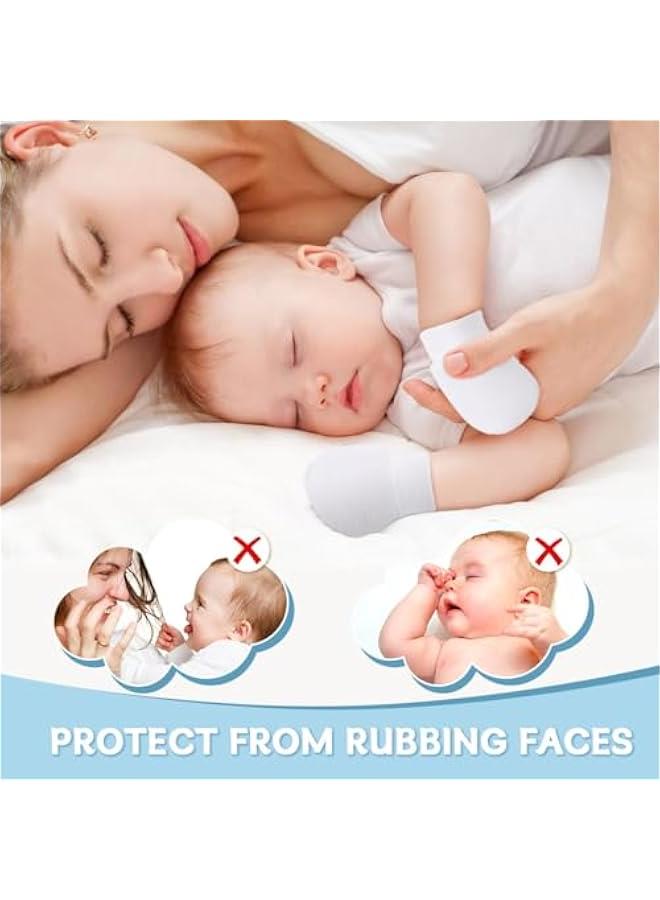 HOOKOR Cotton Baby Hats and Mittens Set Unisex, Toddler No Scratch Mittens and Beanie Cap Infant Newborn Hospital Hat - Image 4