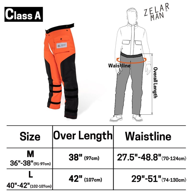 ZELARMAN Chainsaw Chaps 8-layer Protective Apron Wrap Adjustable Chainsaw Pants/Chap for Loggers Forest Workers Class A - Image 5