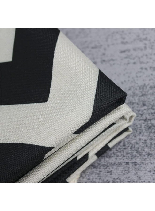 DUNISO Set of 4 Throw Covers Black， Linen Geometric Throw Pillow Covers，Square Pillowcases Linen Cushion Cases with Invisible Zipper for Outdoor Garden Bench Living Room Decor，18x18inch - Image 4