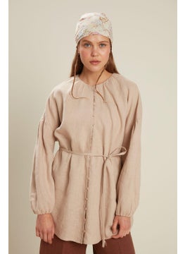 Manuka Linen Balloon Sleeve Shirt Natural  - Image 3