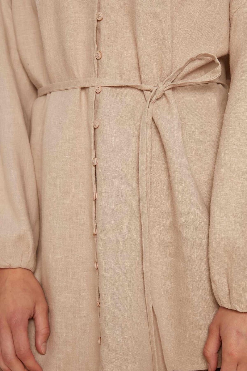 Manuka Linen Balloon Sleeve Shirt Natural  - Image 4