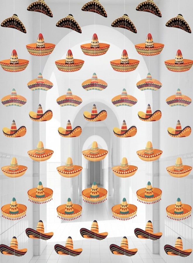 Moukeren 8 Pcs Mexican Fiesta Party Decorations Mexican Sombrero Party Decor Cinco De Mayo Paper Banner Sombreros Hat Garlands Mexico Fiesta Ceiling Hanging Decorations Baby Shower Birthday Supplies - Image 1