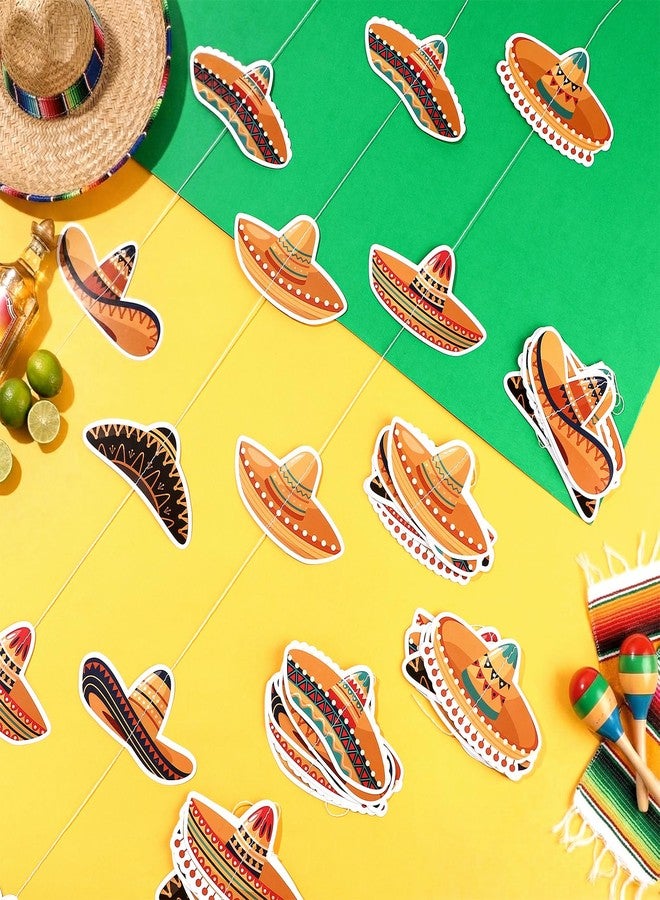 Moukeren 8 Pcs Mexican Fiesta Party Decorations Mexican Sombrero Party Decor Cinco De Mayo Paper Banner Sombreros Hat Garlands Mexico Fiesta Ceiling Hanging Decorations Baby Shower Birthday Supplies - Image 2