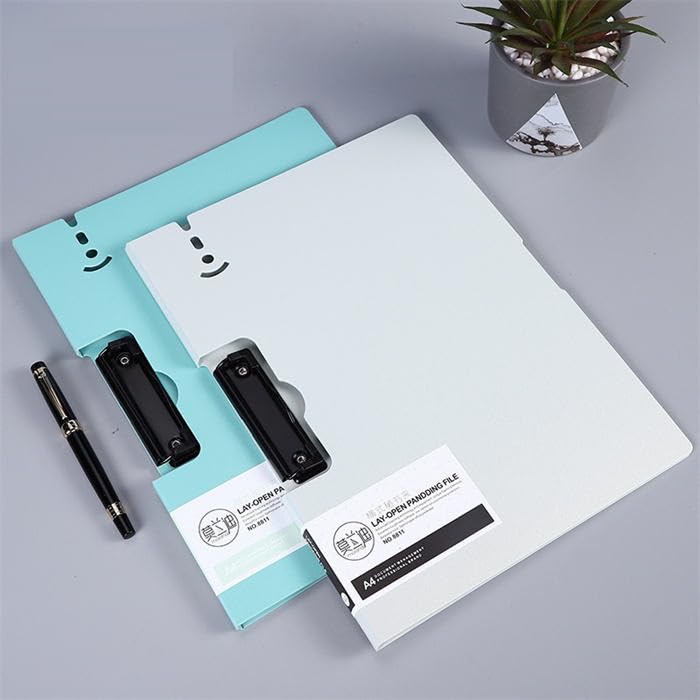 ZEBROC A4 Foldable Clipboard File Folder | 360° Flexible Writing Pad with Double Metal Clips | Vertical & Horizontal Clipboards for Students Office School Work (Blue, Horizontal- Pack of 2) - Image 5