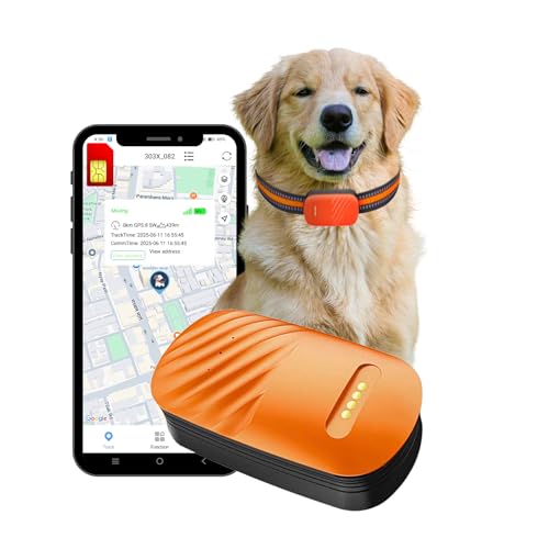 FETACA 4G Pet GPS Tracker with Free 4G Sim Card & Collar | Real-Time Location Tracking for Dogs, Horses, Cows | Waterproof, Lightweight Design with Geo-Fence Alerts & Mobile App (Orange) - Image 1