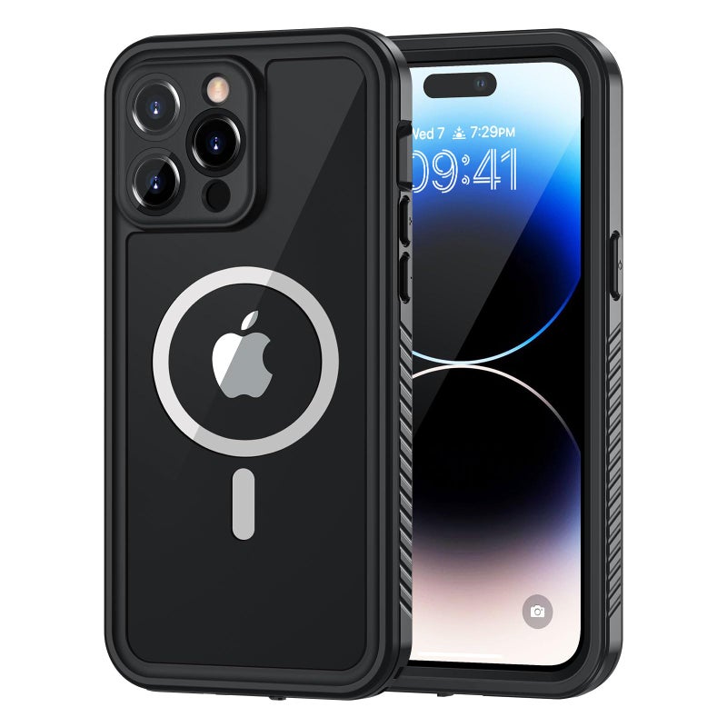 Lanhiem Magnetic for iPhone 14 Pro Max Case Waterproof Dustproof Case with Builtin Screen Protector Compatible with Magsafe Full Body Protective Cover for iPhone 14 Pro Max 67 inch Black - Image 2