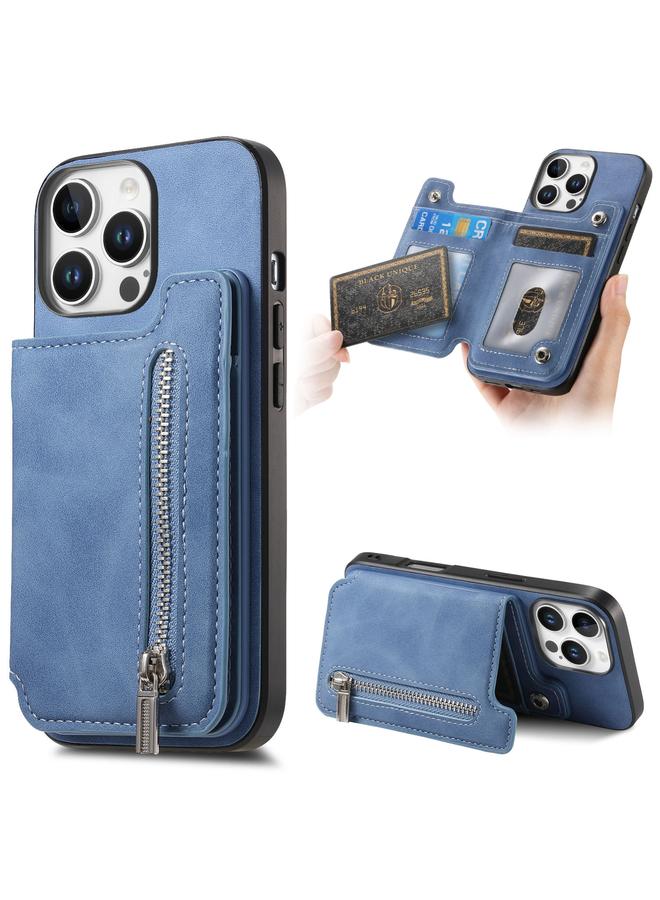 S-TOP Case For iPhone 13 Pro Max Retro MagSafe Zipper Wallet Card Bag Back Phone Case - Image 1