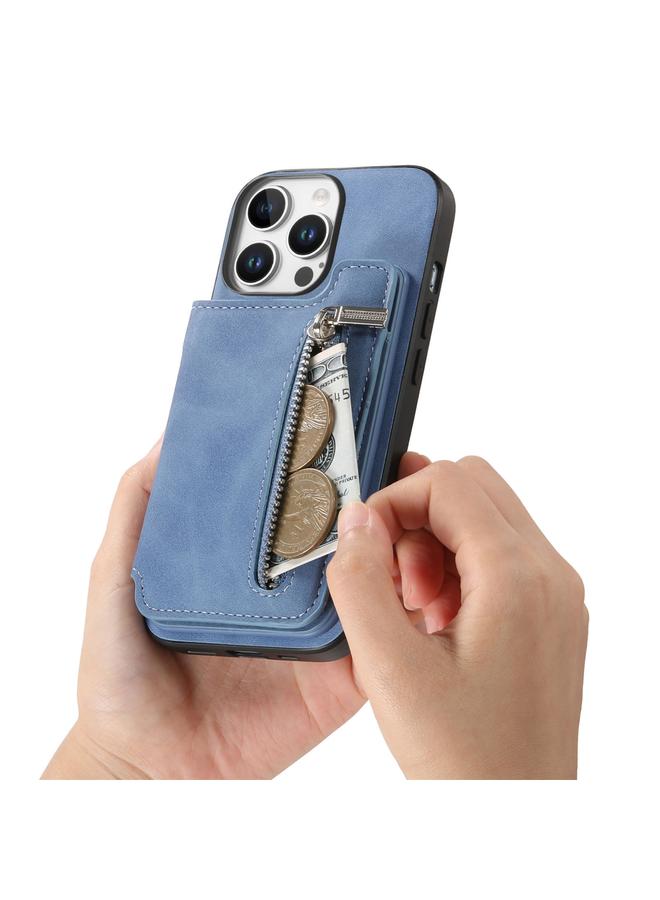 S-TOP Case For iPhone 13 Pro Max Retro MagSafe Zipper Wallet Card Bag Back Phone Case - Image 5